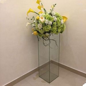 Décoration de fête 6pcs) Acrylique Carré Pilier Colonne Plinthe Piédestal Cylindre Support De Fleur Pour Les Décorations D'événement De Mariage Yudao300