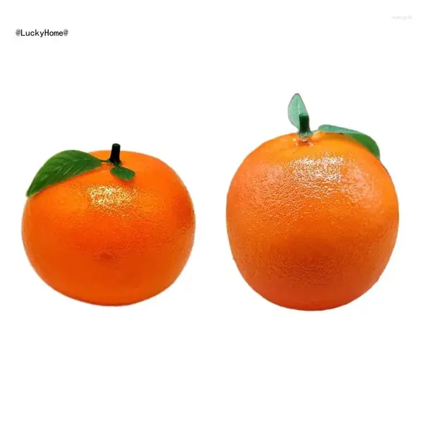 Décoration de fête 6pcs Modèle de faux fruits orange artificiel pour la maternelle d'anniversaire de Noël 11ua