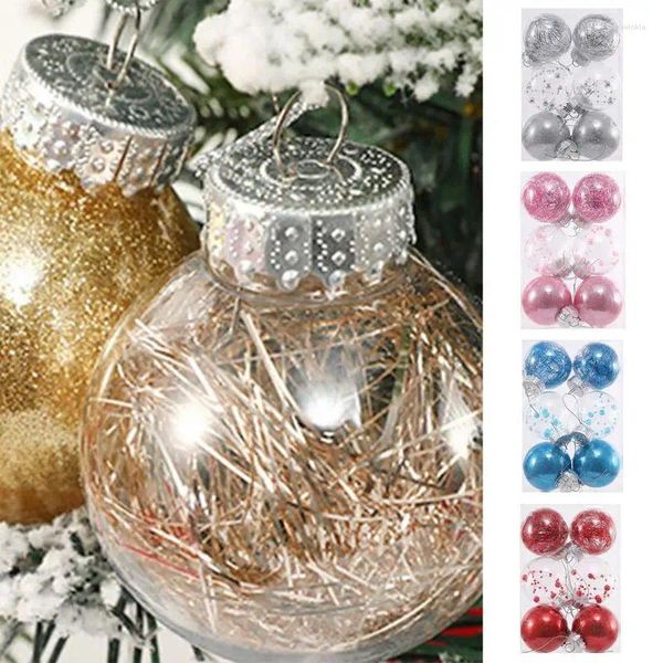 Décoration de fête 6 pièces boules d'arbre de noël ornements antiadhésifs suspendus décoratifs bricolage artisanat boule pour la décoration de vacances