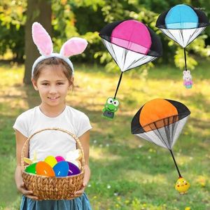 Décoration de fête 6pcs parachute coloré plastique à remplissage oeufs de Pâques bricolage bacs cadeaux