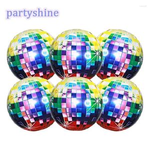 Décoration de fête 6pcs Ballons laser disco 18inch 70s 80s 90s décorations de balle de balle de néon fournit des ballons des années 70 des années 80