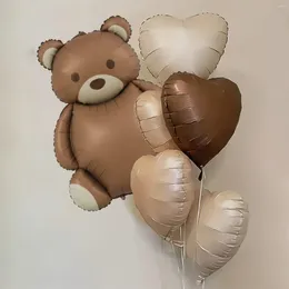 Décoration de fête 6pcs Grossed Teddy Bear Retro Love Balloon Set Anniversaire Graduation Cérémonie Bébé Bienvenue