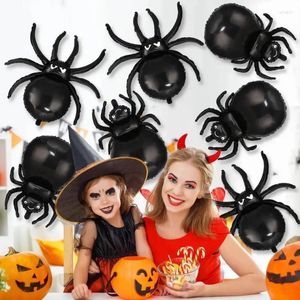 Décoration de fête 6pcs Halloween Foil Balloons Black Bat Spiders Pumpkin pour la maison