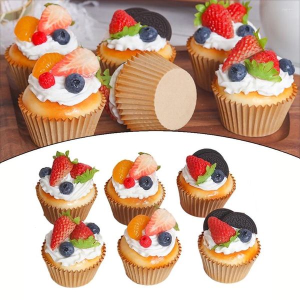 Decoración de fiesta 6pcs decoración de pastel de cupcake realista en casa modelos de cupcakes falsos Po Props decoraciones para exhibición