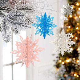 Décoration de fête 6pcs / set 3d Hollow Snowflake suspendu ornements en carton de Noël Pendants