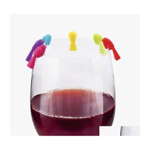 Décoration de fête 6 pièces/ensemble de qualité alimentaire Sile forme d'oiseau Mticolor tasse à boire identificateur signe marque marqueurs de verre à vin fournitures Drop Del Dhtkn