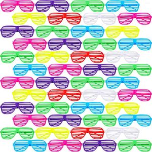 Feestdecoratie 6 stks/set Neon Kleur Sluiter Bril 80s 90s Gunsten Brillen Voor Volwassenen Tieners Kinderen Disco Verjaardag Decor