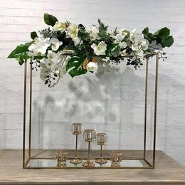 Party Decoration 6pcs) Tall Gold Metal Wedding Flower Display Stand Vazen Centerpieces voor EventTable Yudao1084