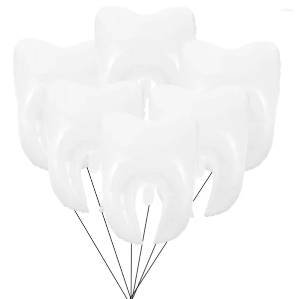 Decoración de fiestas 6pcs globos de dientes de aluminio