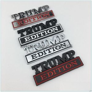 Décoration De Fête 7.3X3Cm Trump Voiture En Plastique Autocollant Nous Partisan De L'élection Présidentielle Corps Feuille Conseil Bannière Drop Delivery Home Gard Dhjwh