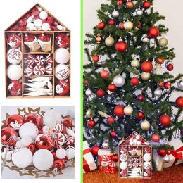 Feestdecoratie 70 stcs kerstbal ornamenten set boom hangend snoep santa claus sneeuw kleine hangers klassiek cadeau met doos