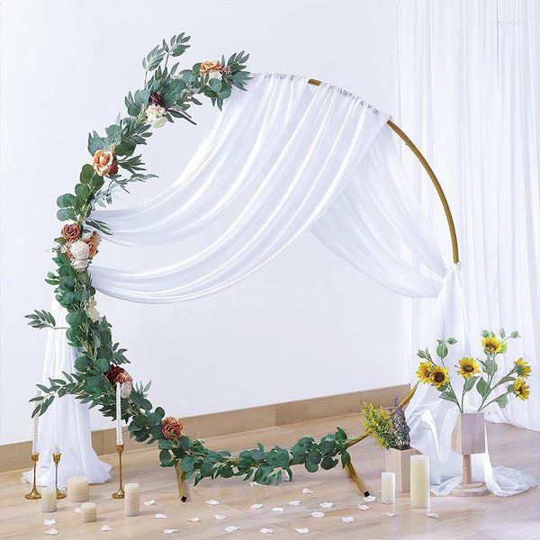 Décoration de fête 70x550cm, rideau en arc de mariage en Tulle, drapé en cristal transparent