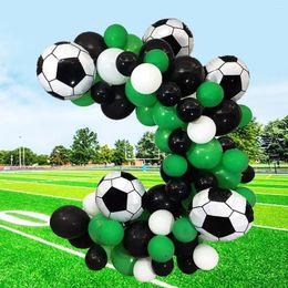 Décoration de fête 74pcs Ballon de football Arch Boy Birthday Supplies Black Green Latex Baby Shower