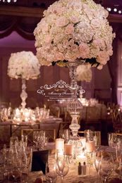 Decoración de fiesta 75 cm de alto cristal acrílico flor soporte florero mesa centro de mesa boda