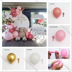 Party Decoratie 75 stks roze witgouden ballonnen Garland Arch Girl Baby Shower 1e Birthday Baptism Doop jubileum Decor Supplies