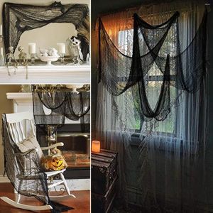 Feestdecoratie 76 x 240 cm Creepy hangende doek Halloween rekwisieten enge zwarte kleding Up Haunted House Wall Decor