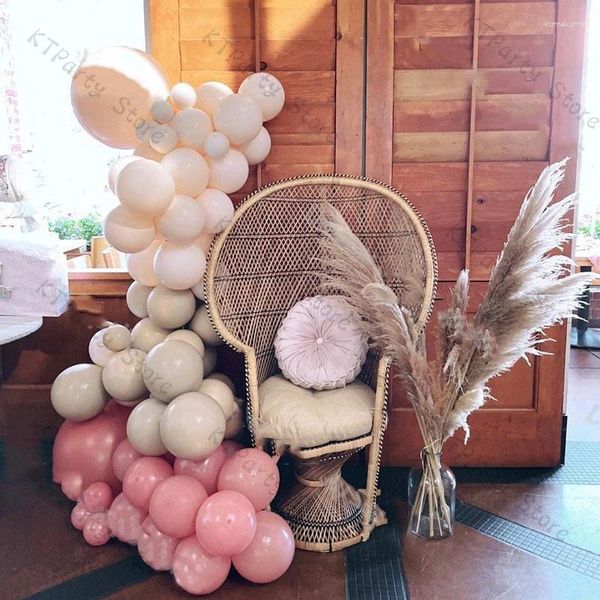 Décoration de fête 77pcs Retor Rose Ballons Guirlande De Mariage Double Crème Pêche Nude Ballon Anniversaire Baby Shower Ramadan Décor