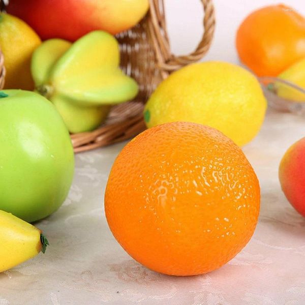 Décoration de fête 8 PCS PLACES ARRIFICIAL FREAT FRUTS FRUITS FRUITS MARCHE ORANGE BANANA PLASSE PLASSE POUR DÉCOR