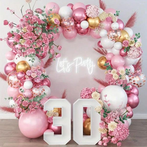 Décoration de fête 82pcs ballon rose utilisé pour le sexe sur le thème de la princesse révélant le mariage annuel annuel anniversaire de la Saint-Valentin