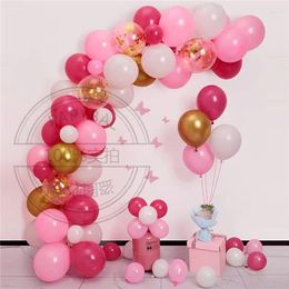 Décoration de fête 83pcs ballons roses rose arc garland kit chrome gold latex set de mariage anniversaire découss