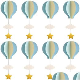 Feestdecoratie 84 stuks pastelblauw groot formaat luchtballon slinger decor papier wolk hangende verjaardag babyshower drop levering Dhg2L