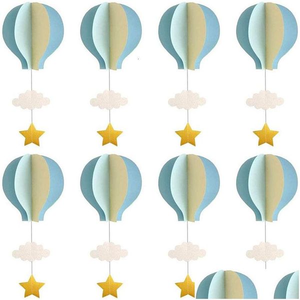 Decoración de fiesta 84 PCS Pastel Azul Tamaño grande Globo de aire Guirnalda Decoración Papel Nube Colgante Cumpleaños Baby Shower Drop Entrega Dhg2L