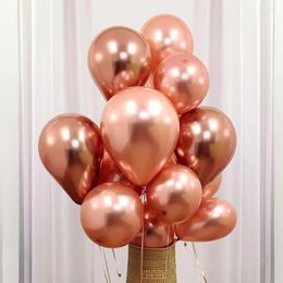 Décoration de fête 85pcs Set 32.8 pieds Rose Gold en aluminium Streamers de 10 pouces Ballons d'anniversaire en latex suspendues tourbillonnements