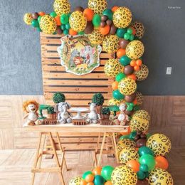 Decorazione per feste 87 pezzi Kit ghirlanda ad arco con palloncini leopardati Giungla verde Foresta Tema Palloncini in lattice Compleanno Decorazioni per bambini Baby Shower