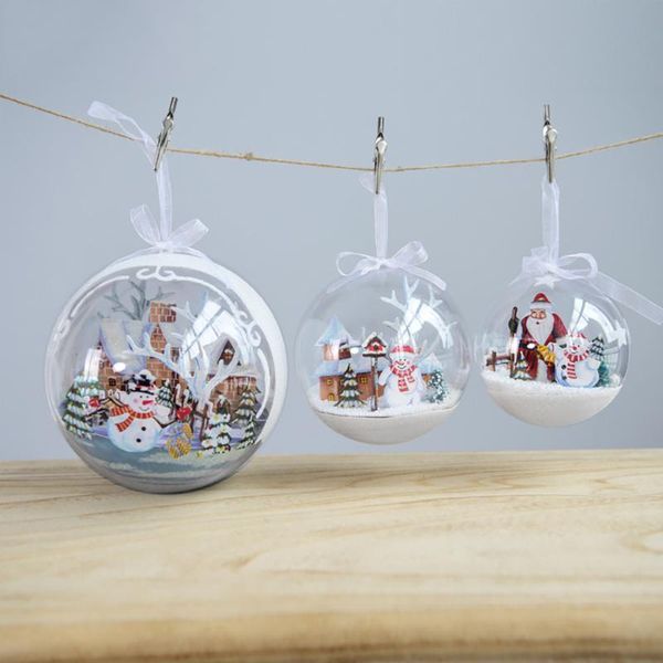 Décoration de fête 8 cm ornements de boule de noël pour décor d'arbre décorations de vacances de noël maison 2021 an