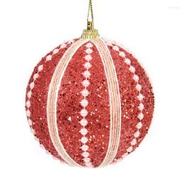 Feestdecoratie 8 cm Faux Pearl kerstballen ornament voor boomverschijnde glitter hangende bal vakantie bruiloft decor d0ld