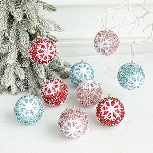 Decoración de fiesta, bolas de espuma de Feliz Navidad de 8cm, diamantes de imitación brillantes, colgante de árbol de Navidad, adorno de año, suministro de decoración