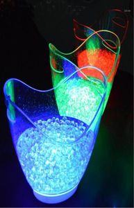 Décoration de fête 8l Barre de glace LED Godet acrylique Barreau lumineux Bucket rechargeable seau Champagne Beer Plastic2741633
