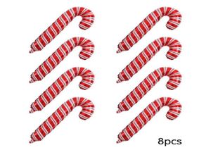 Party Decoratie 8pc Large 8237cm Kerst Candy Cane Aluminium Foly Ballonnen Santa Claus Ciees voor woningdecoraties Supplies3194230