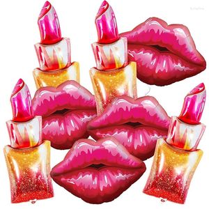 Décoration de fête 8pcs Ballon de maquillage à lèvres rouge géant rouge pour les filles galentines décor