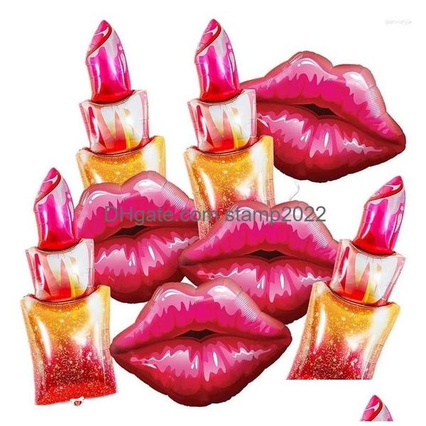 Décoration de fête 8pcs nt rouge rouge à lèvres ballon lèvres Balles de mariage thème des filles de la Saint-Valentin anniversaire de décoration nuptiale Drop délivre Dhs4p