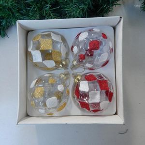 Décoration de fête 8pcs / diamètre de paquet 8cm Différent peinture en verre Globe Mall Christmas Ball suspendu à la main