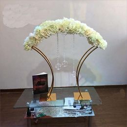 Party Decoration 8pcs) Wedding Decor Gold Flower Stand centerpieces voor tafel VASE1738