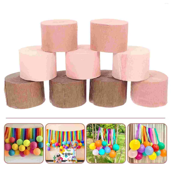 Party Decoration 9 Rolls Lotus Root Starch Fond Mur Mall Disporter Paper Rape Delicate Streamers