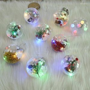 Décoration de fête 9 styles de boules d'ornements de Noël en plastique ampoules LED lumières pendentif décorations d'arbre de père Noël pour la décoration intérieure