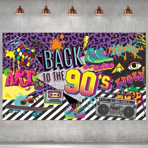 Feestdecoratie 90s thema achtergrond hiphop graffiti terug naar 90's banner achtergrond stoffen wandtafel decoraties po stand rekwisieten