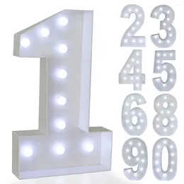 Décoration de fête 91,5 cm lumière blanche numéro géant 0-9 cadre boîte ballon remplissage mariage noël 2023 anniversaire décor de noël
