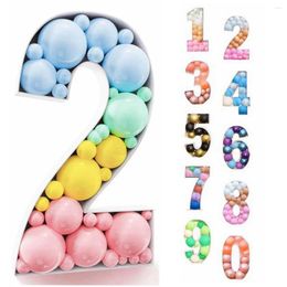 Decoración de fiesta 93/73 cm Figura de cumpleaños gigante Caja de llenado de globos Boda Baby Shower Mosaico Números Marco