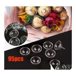 Décoration de fête 95pcs boules de stockage de chocolat bricolage ouvert en plastique transparent remplissable ornement cadeau cadeau boîte de bonbons cas bouquet d dhabu