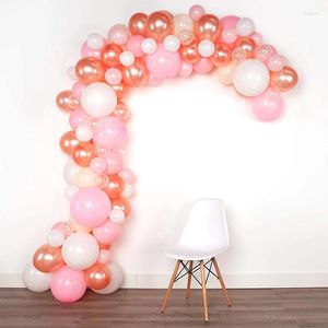 Décoration de fête 98pcs Ballon blanc rose macaron Garland Arch Set Latex Balloons pour baby shower Bridal Kids Anniversaire