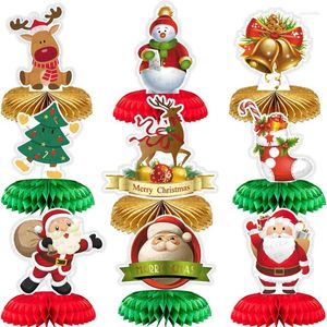 Party Decoratie 9 % Kerst Honeycomb middelpunt Xmas Snowman Santa Claus Elk Ball Diy Jaar Tafel ornament Booth Props