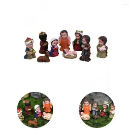 Party Decoratie 9 %/Set Nativity Figurine opvallende scène Statue Kerstmis engel Jezus geboren