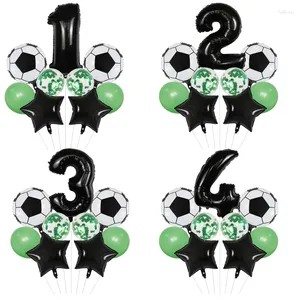 Décoration de fête 9pcs ballons de football ensemble football air globo 2024 thème sportif anniversaire baby shower décorations pour la maison enfant jouet cadeau