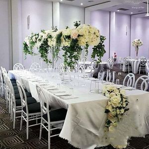 Decoración de fiesta, arreglo de flores acrílicas, centro de mesa de plomo para camino, centro de mesa transparente para boda, centros de mesa altos, soportes Yudao2032