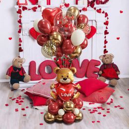 Party Decoration Aluminium Foly Ballonnen voor Valentijnsdag Love Teddy Bear Decorations Engagement and Wedding 35 PCS