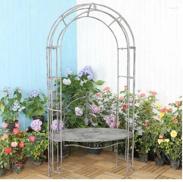 Decoración de fiestas Country Retro Iron Trabajo con flores de asiento Arch Garden Patio Planta Vine Marco de trepadora Jardinería